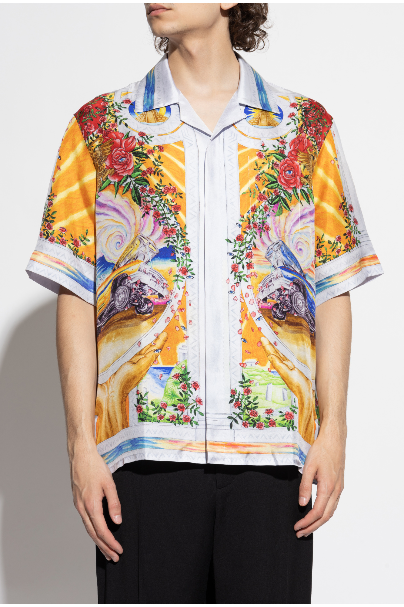 関送込! Casablanca YZERR着用モデル Tokyo Nights シルクシャツ